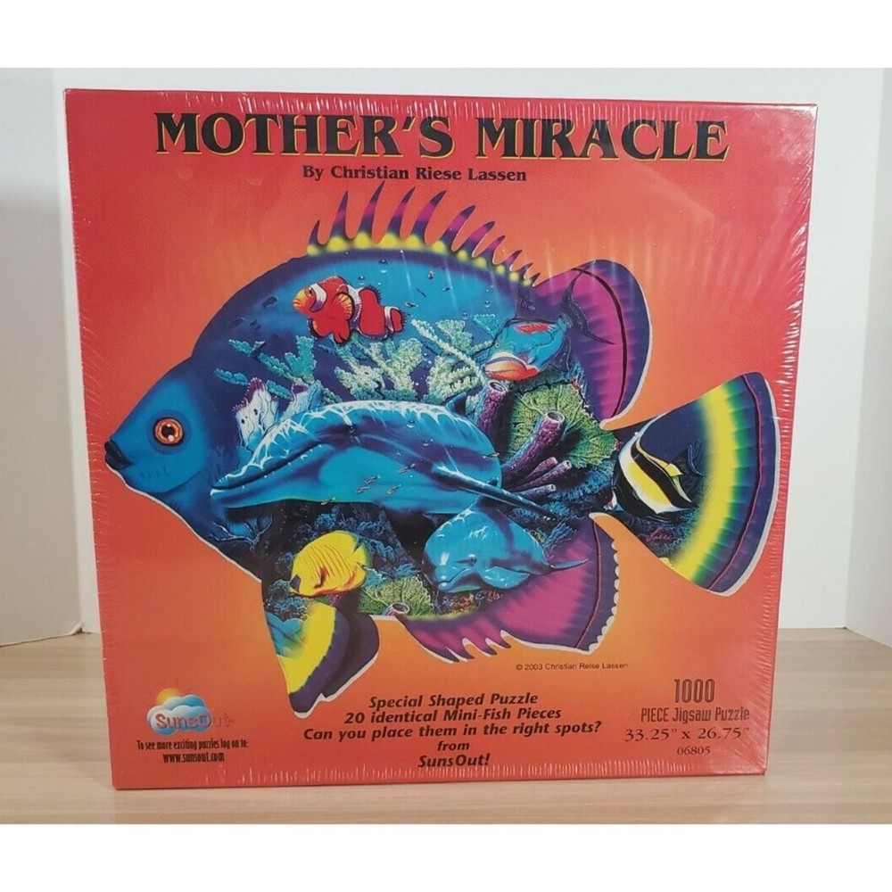 1000 Piece Mother's Miracle Fish Shaped Jigsaw‎ Puzzle New Sealed Fish Dolphin